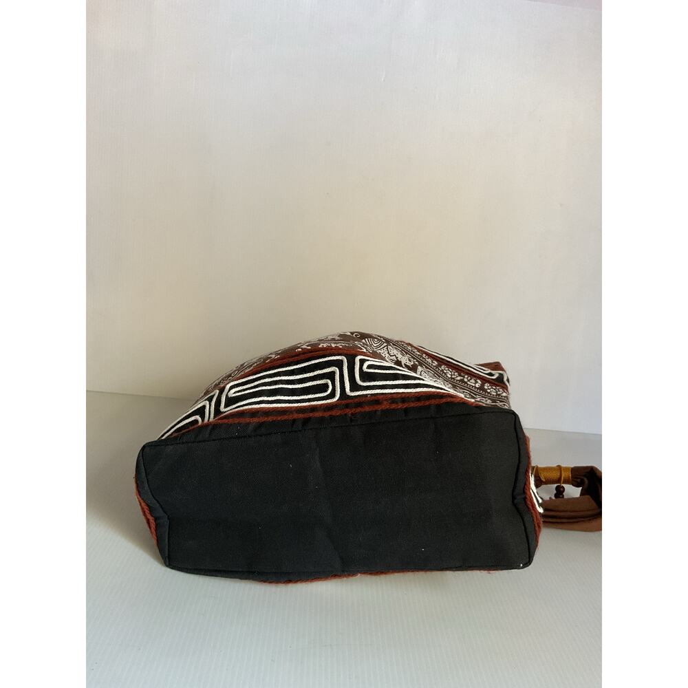 Elephant Print Boho Hobo Shoulder Bag Brown Ethnic Tribal Tote Purse - Picture 8 of 10